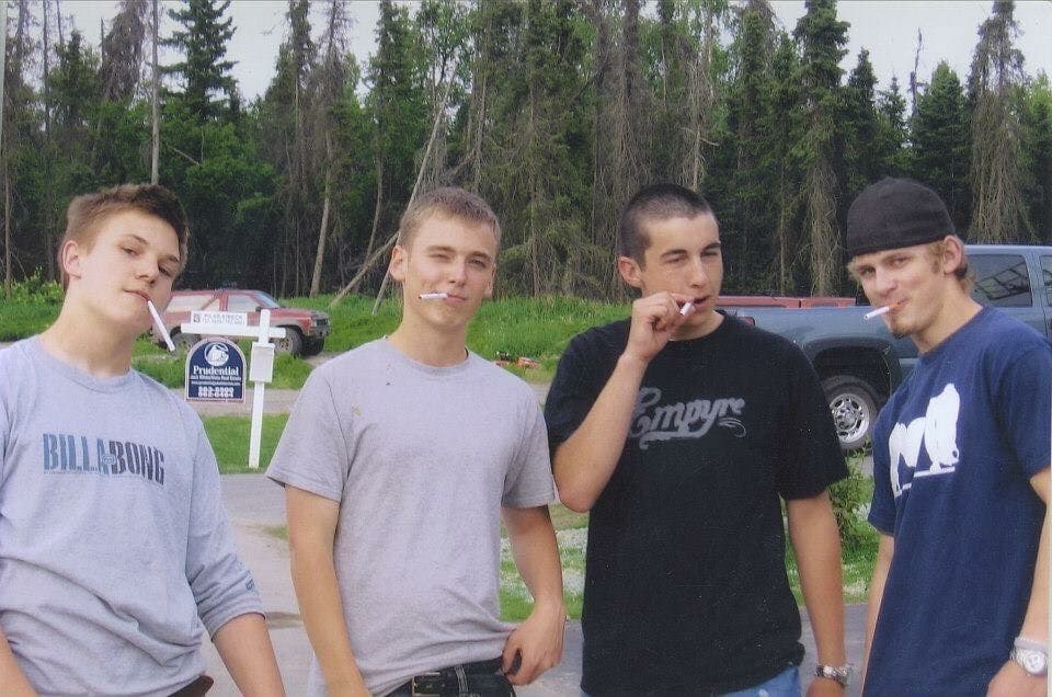 Brian and friends in Alaska during his teenage years